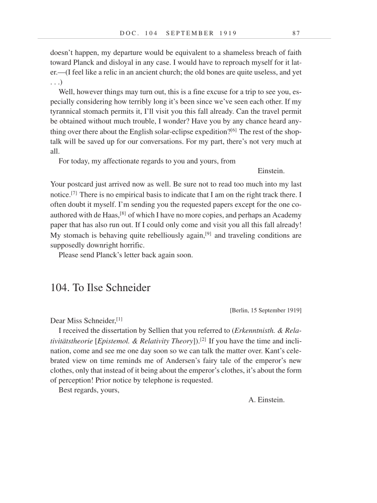 Volume 9: The Berlin Years: Correspondence, January 1919-April 1920 (English translation supplement) page 87