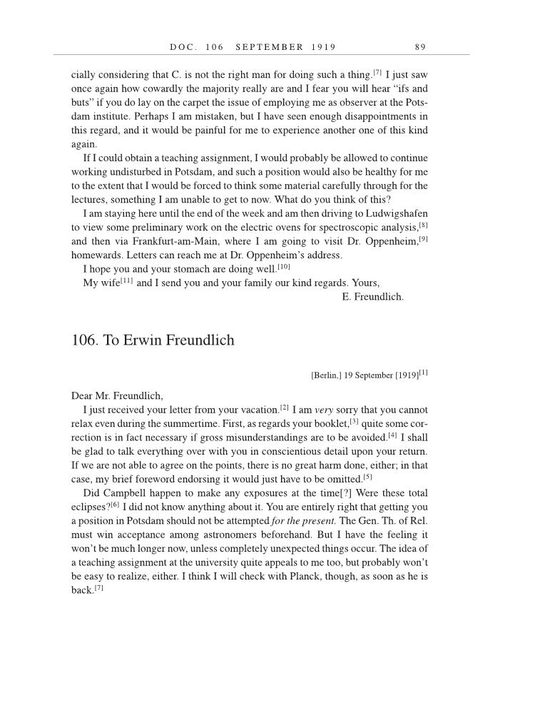 Volume 9: The Berlin Years: Correspondence, January 1919-April 1920 (English translation supplement) page 89