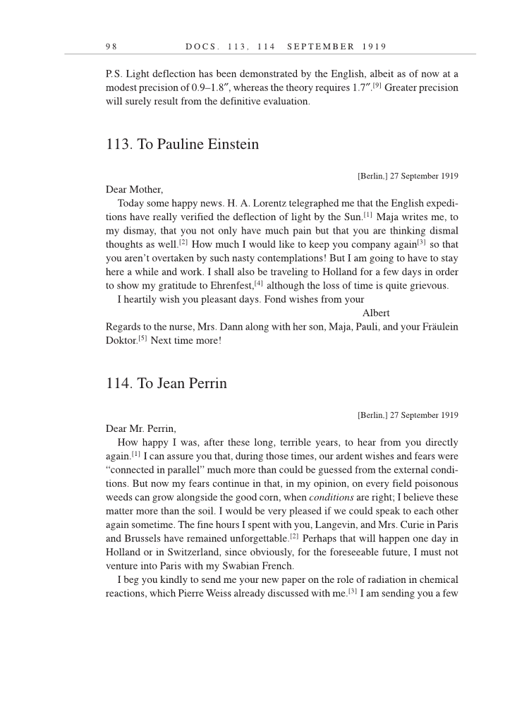 Volume 9: The Berlin Years: Correspondence, January 1919-April 1920 (English translation supplement) page 98