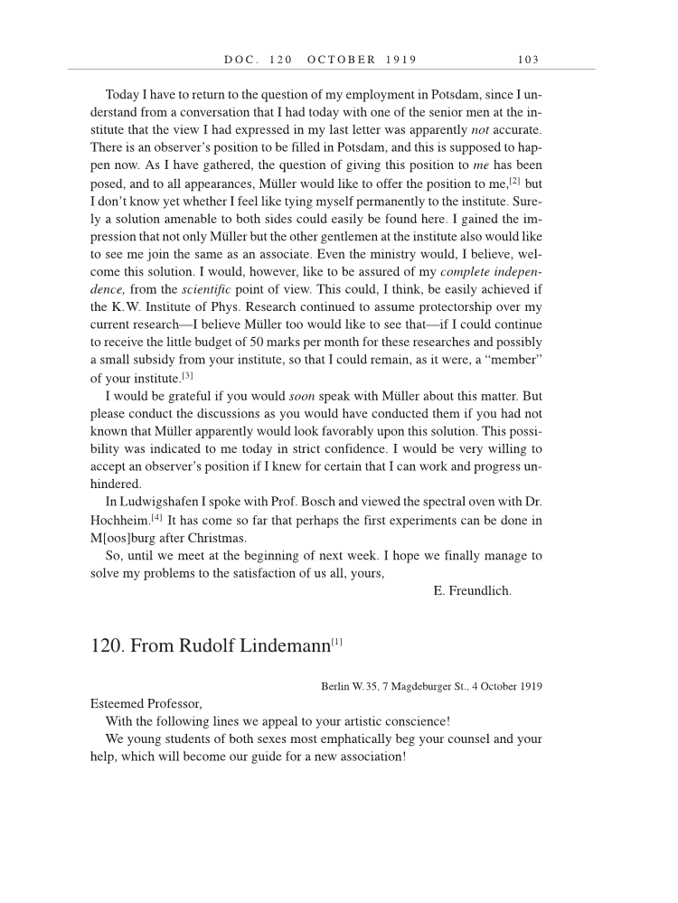 Volume 9: The Berlin Years: Correspondence, January 1919-April 1920 (English translation supplement) page 103