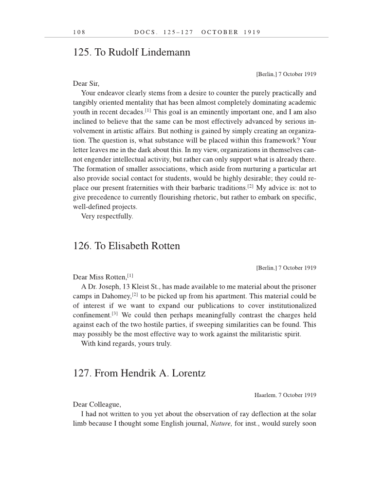 Volume 9: The Berlin Years: Correspondence, January 1919-April 1920 (English translation supplement) page 108