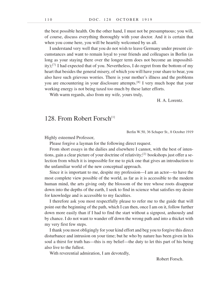 Volume 9: The Berlin Years: Correspondence, January 1919-April 1920 (English translation supplement) page 110