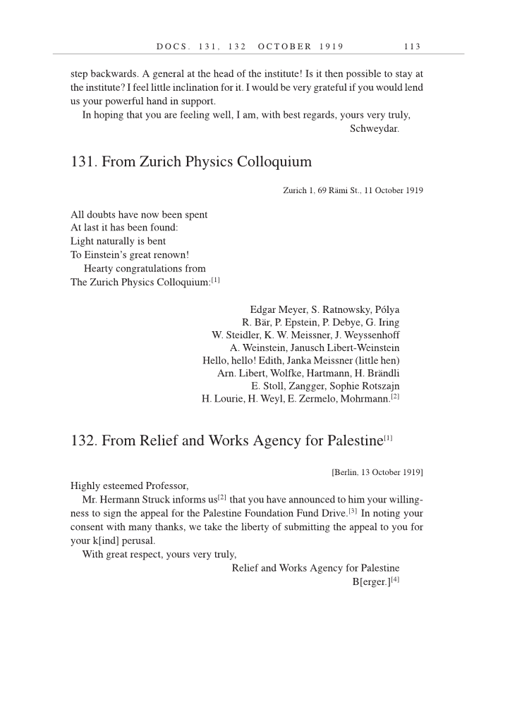 Volume 9: The Berlin Years: Correspondence, January 1919-April 1920 (English translation supplement) page 113
