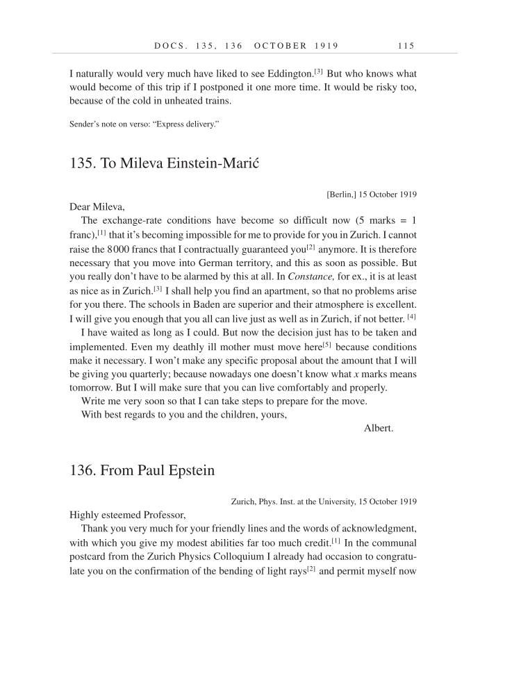 Volume 9: The Berlin Years: Correspondence, January 1919-April 1920 (English translation supplement) page 115