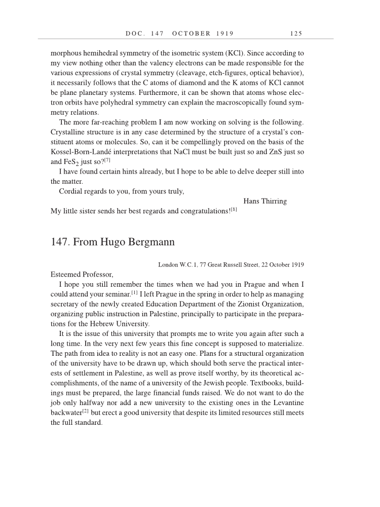 Volume 9: The Berlin Years: Correspondence, January 1919-April 1920 (English translation supplement) page 125