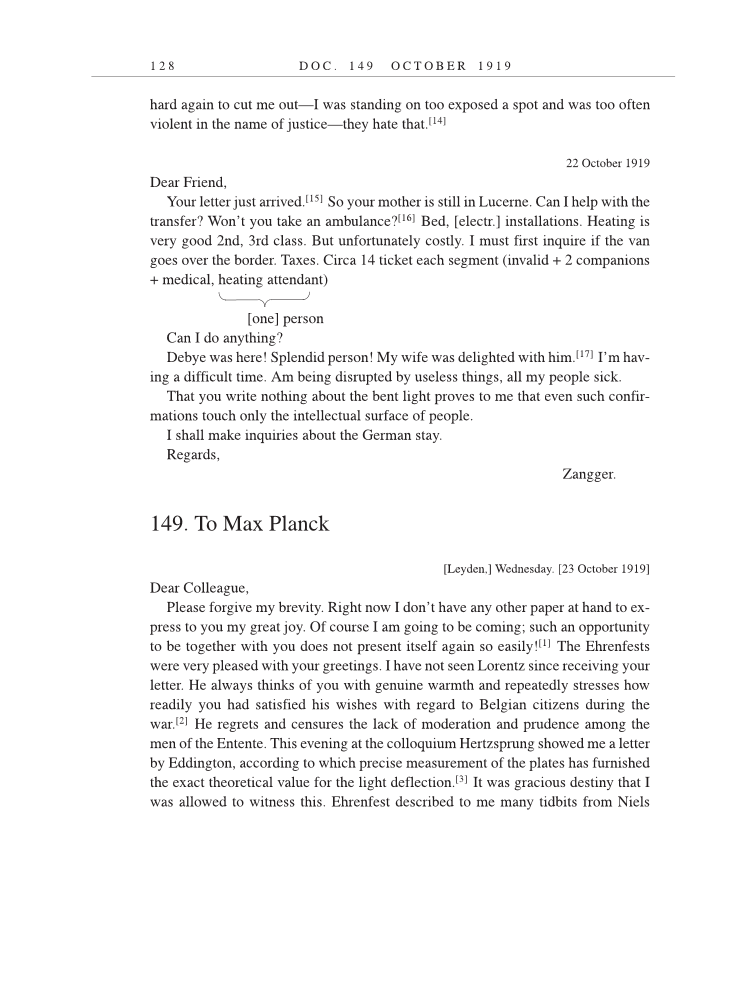 Volume 9: The Berlin Years: Correspondence, January 1919-April 1920 (English translation supplement) page 128