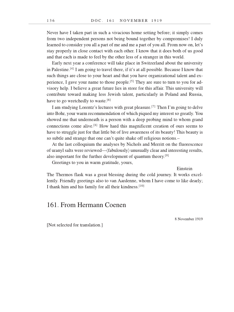 Volume 9: The Berlin Years: Correspondence, January 1919-April 1920 (English translation supplement) page 136