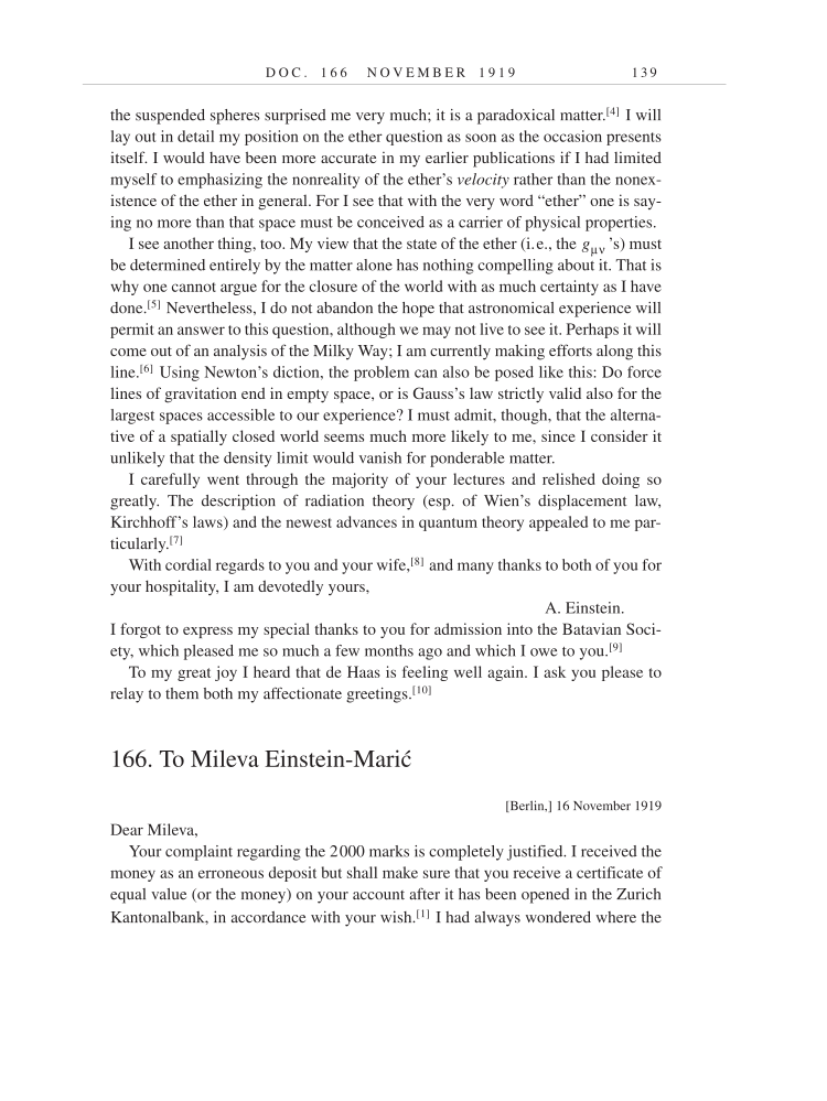 Volume 9: The Berlin Years: Correspondence, January 1919-April 1920 (English translation supplement) page 139