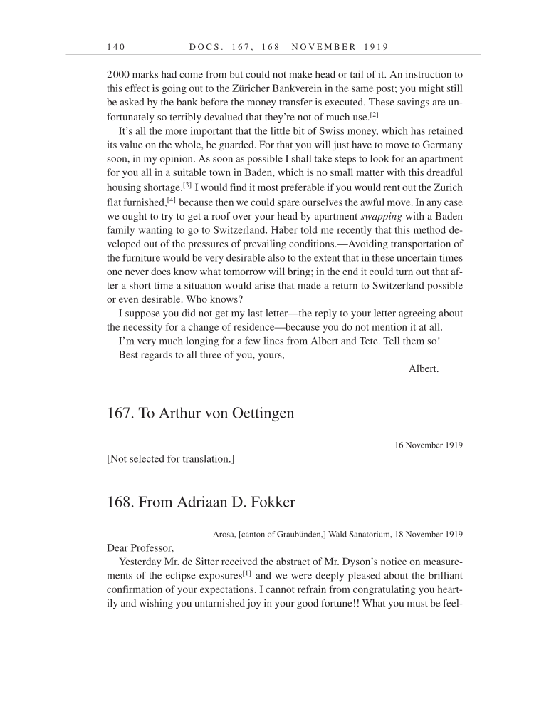 Volume 9: The Berlin Years: Correspondence, January 1919-April 1920 (English translation supplement) page 140