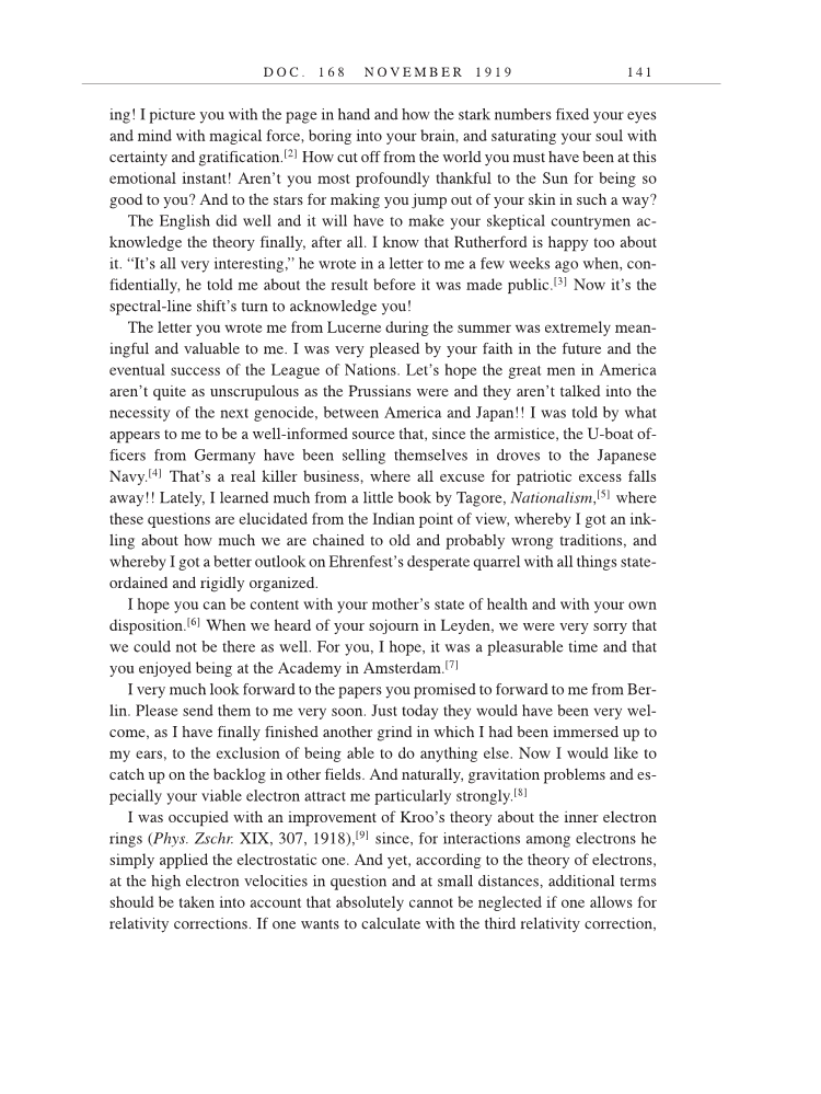 Volume 9: The Berlin Years: Correspondence, January 1919-April 1920 (English translation supplement) page 141