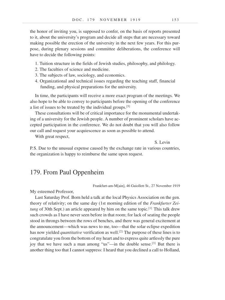 Volume 9: The Berlin Years: Correspondence, January 1919-April 1920 (English translation supplement) page 153