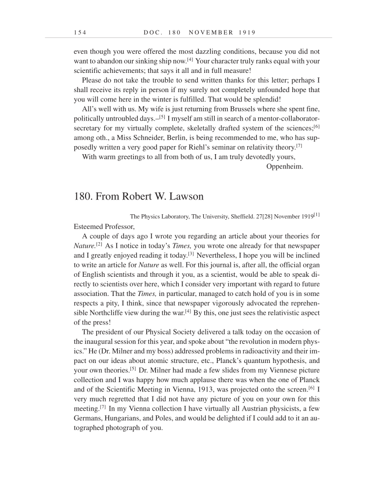Volume 9: The Berlin Years: Correspondence, January 1919-April 1920 (English translation supplement) page 154