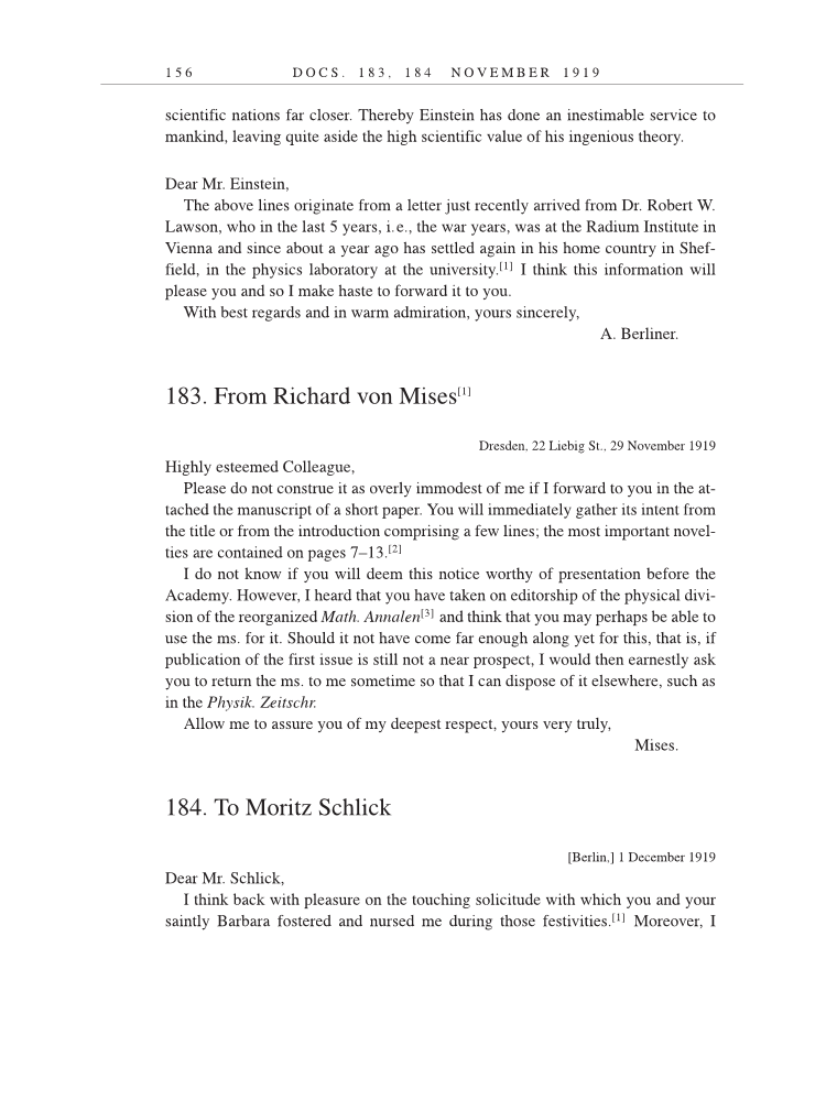 Volume 9: The Berlin Years: Correspondence, January 1919-April 1920 (English translation supplement) page 156