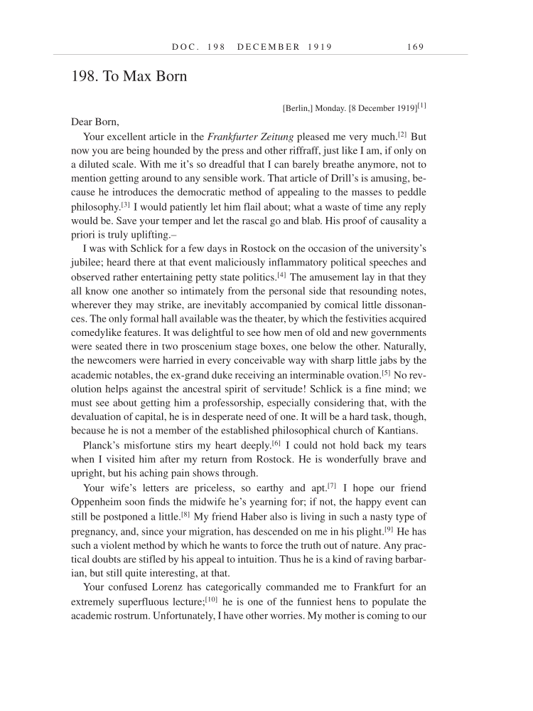 Volume 9: The Berlin Years: Correspondence, January 1919-April 1920 (English translation supplement) page 169