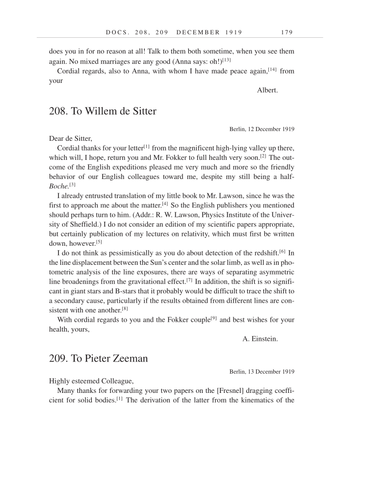 Volume 9: The Berlin Years: Correspondence, January 1919-April 1920 (English translation supplement) page 179