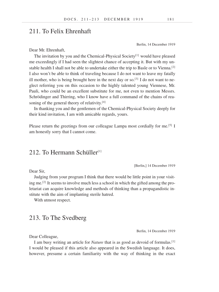 Volume 9: The Berlin Years: Correspondence, January 1919-April 1920 (English translation supplement) page 181