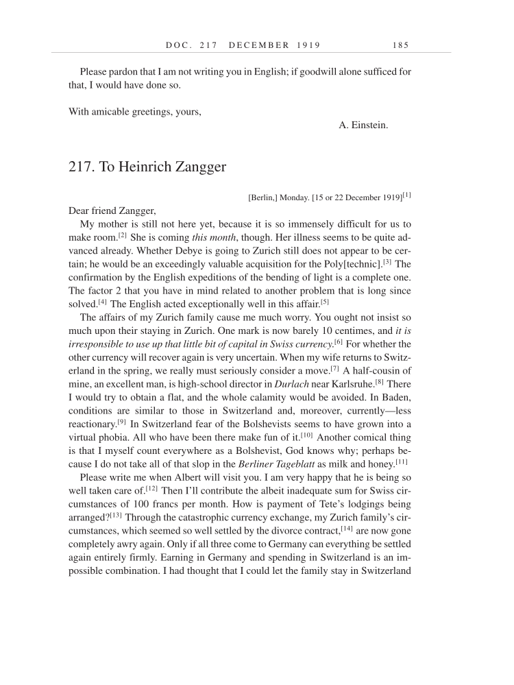 Volume 9: The Berlin Years: Correspondence, January 1919-April 1920 (English translation supplement) page 185