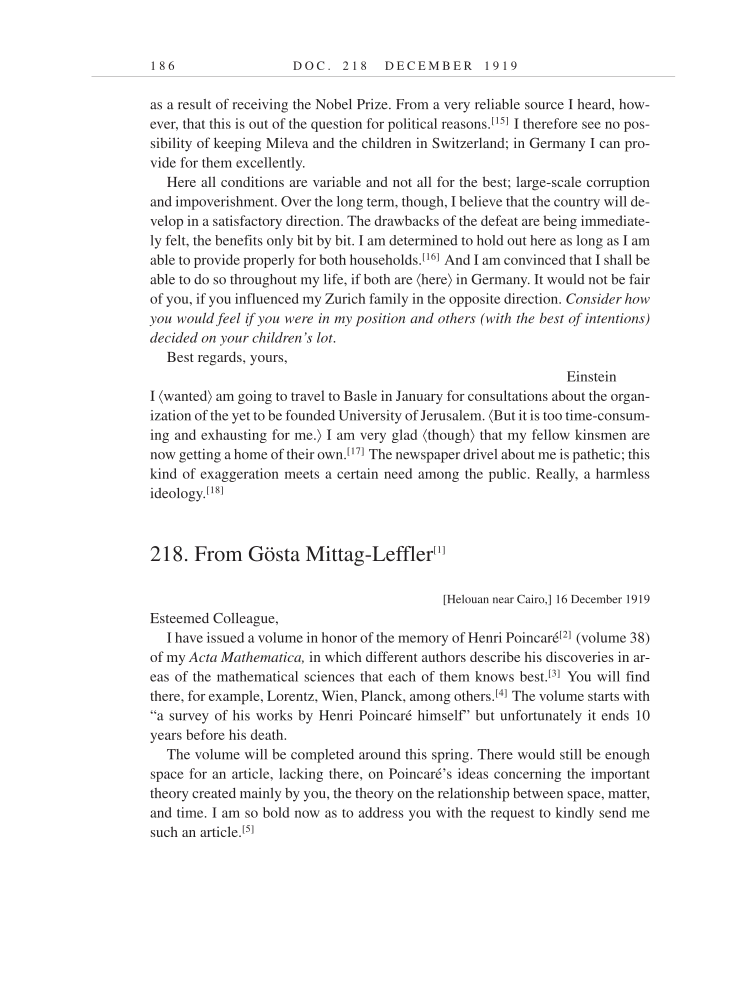 Volume 9: The Berlin Years: Correspondence, January 1919-April 1920 (English translation supplement) page 186