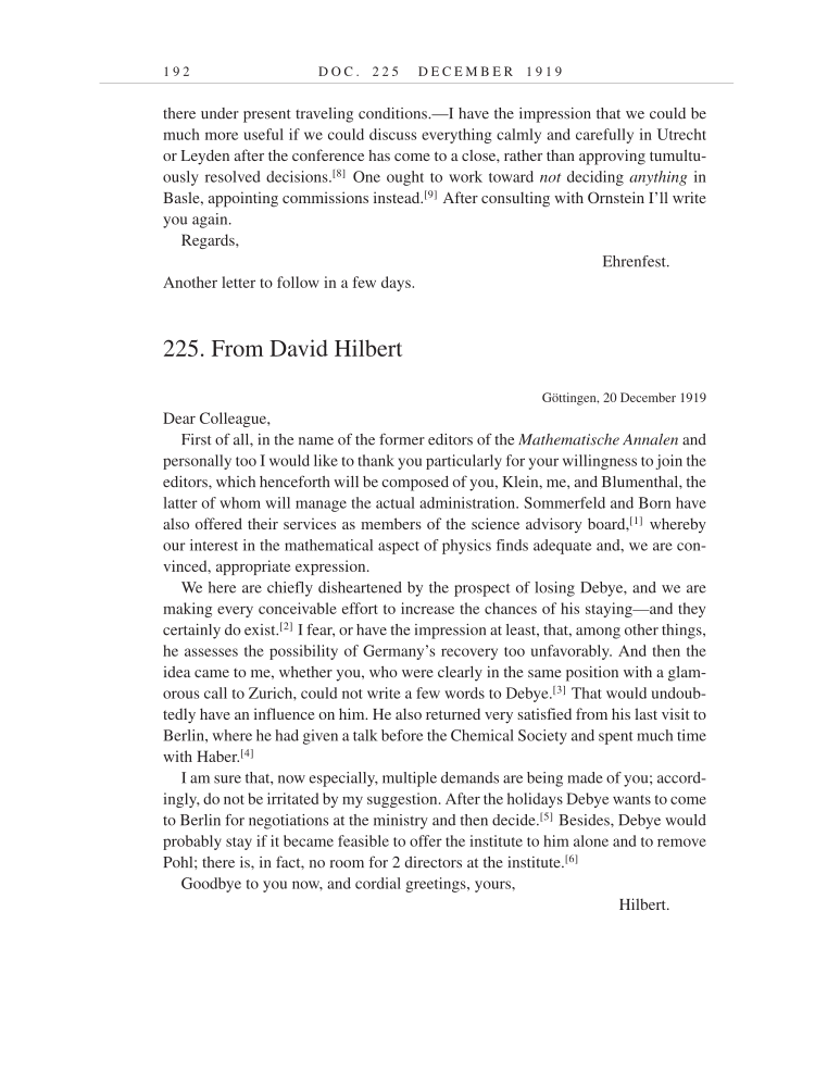 Volume 9: The Berlin Years: Correspondence, January 1919-April 1920 (English translation supplement) page 192