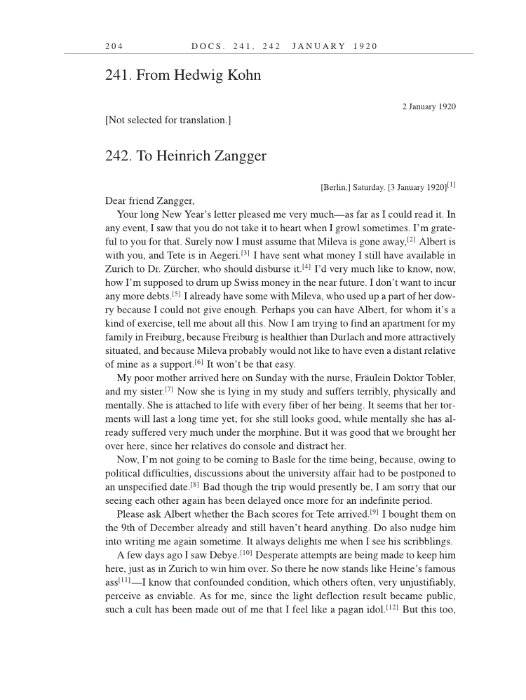 Volume 9: The Berlin Years: Correspondence, January 1919-April 1920 (English translation supplement) page 204