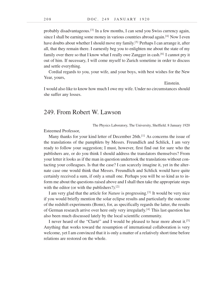 Volume 9: The Berlin Years: Correspondence, January 1919-April 1920 (English translation supplement) page 208