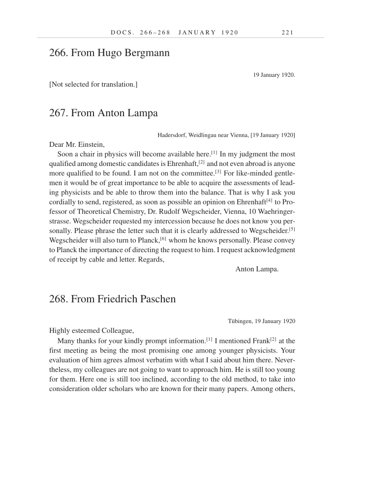 Volume 9: The Berlin Years: Correspondence, January 1919-April 1920 (English translation supplement) page 221