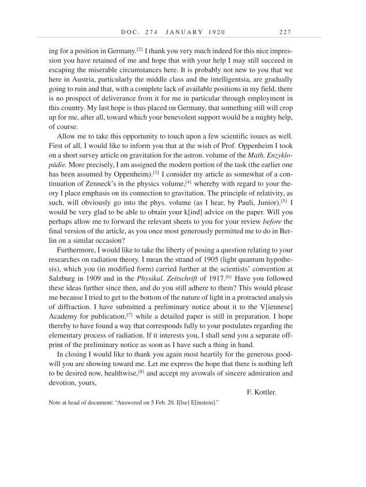 Volume 9: The Berlin Years: Correspondence, January 1919-April 1920 (English translation supplement) page 227