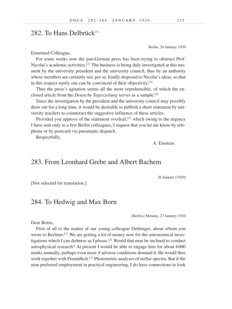 Volume 9: The Berlin Years: Correspondence, January 1919-April 1920 (English translation supplement) page 235