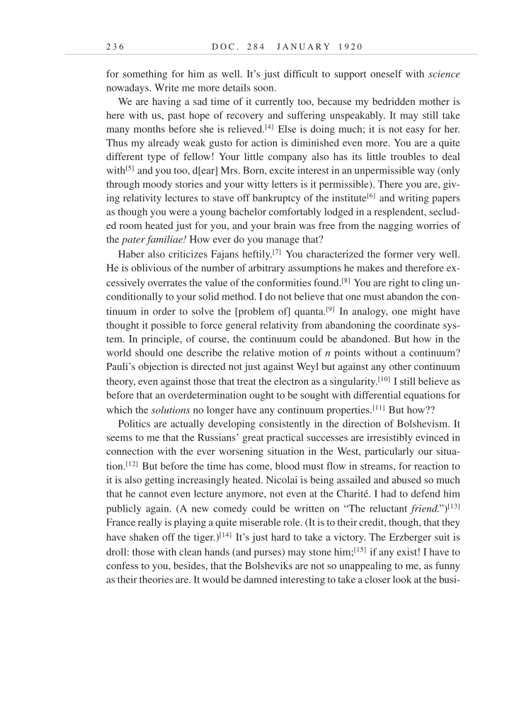 Volume 9: The Berlin Years: Correspondence, January 1919-April 1920 (English translation supplement) page 236
