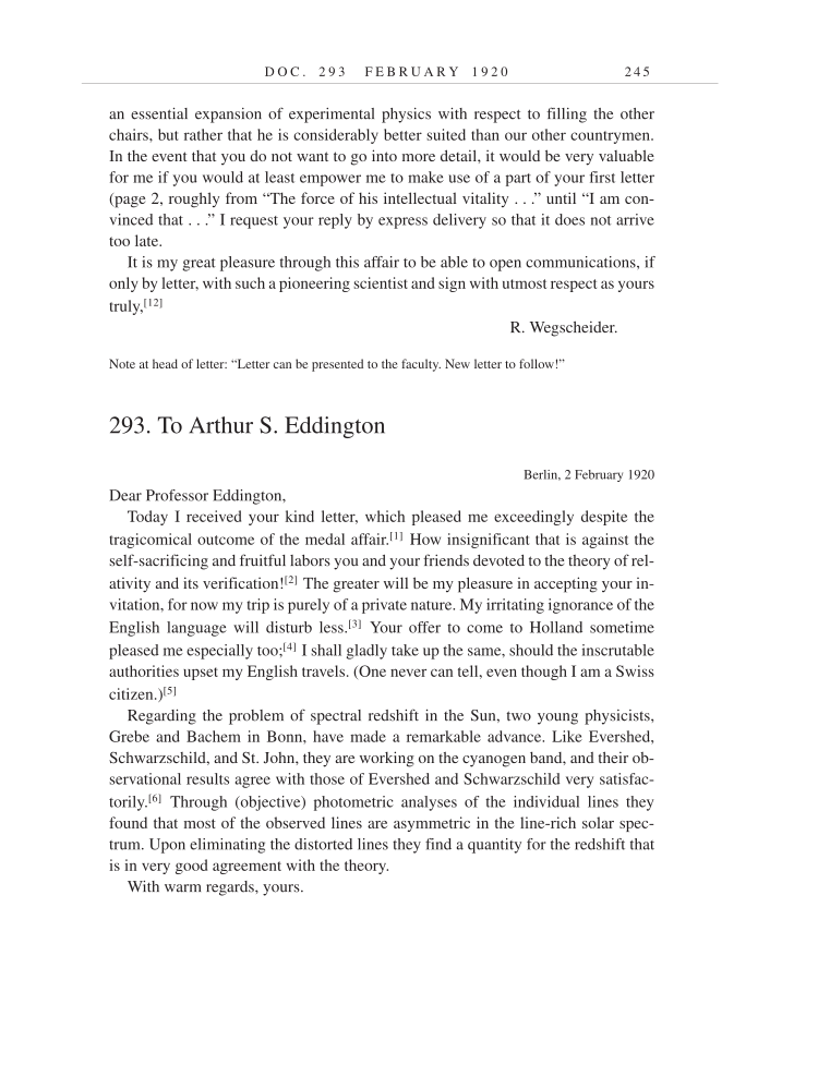 Volume 9: The Berlin Years: Correspondence, January 1919-April 1920 (English translation supplement) page 245