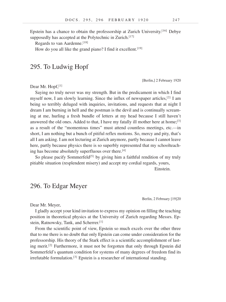 Volume 9: The Berlin Years: Correspondence, January 1919-April 1920 (English translation supplement) page 247