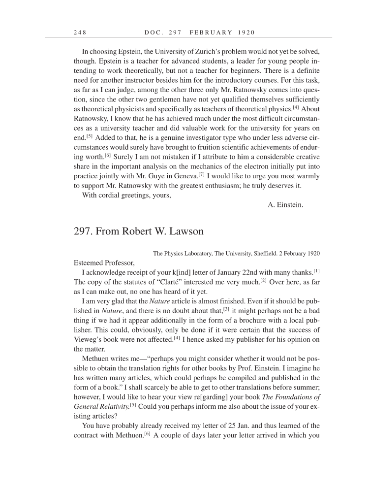 Volume 9: The Berlin Years: Correspondence, January 1919-April 1920 (English translation supplement) page 248