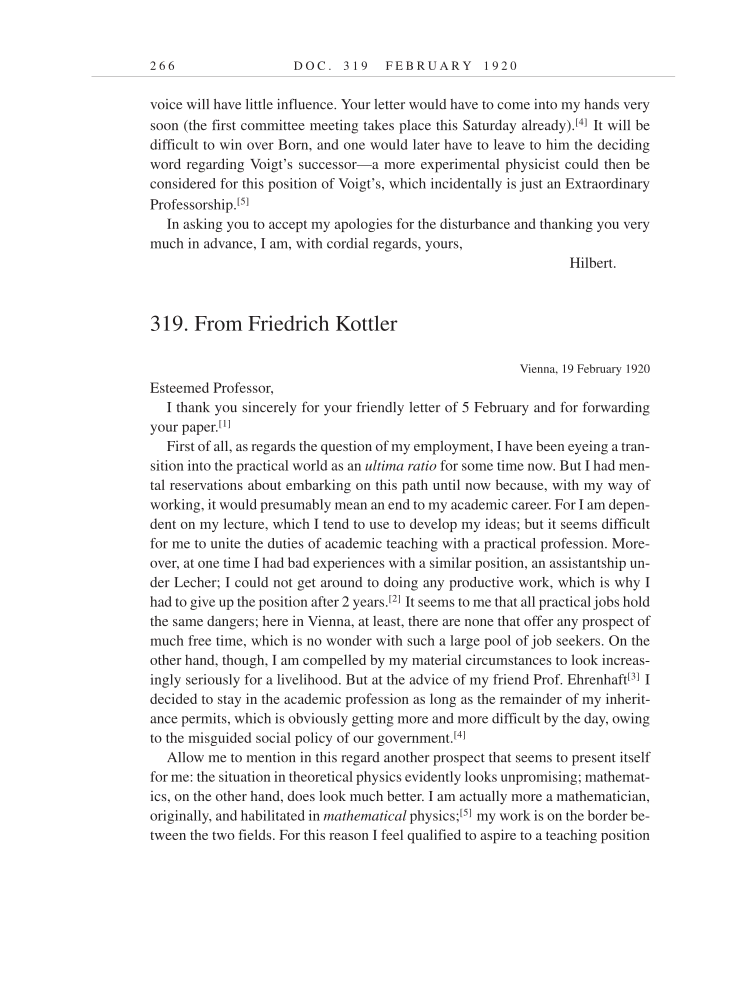 Volume 9: The Berlin Years: Correspondence, January 1919-April 1920 (English translation supplement) page 266