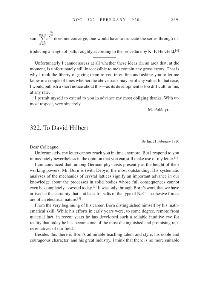 Volume 9: The Berlin Years: Correspondence, January 1919-April 1920 (English translation supplement) page 269
