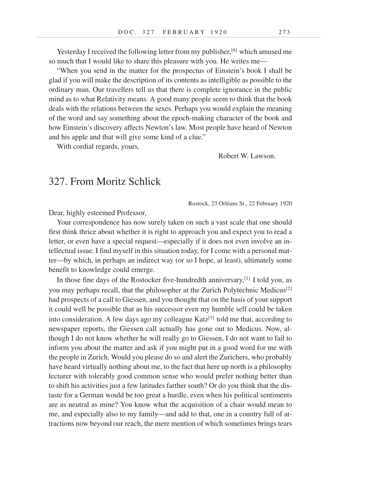 Volume 9: The Berlin Years: Correspondence, January 1919-April 1920 (English translation supplement) page 273