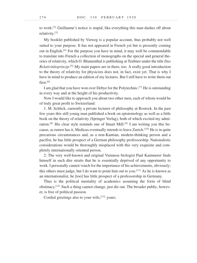 Volume 9: The Berlin Years: Correspondence, January 1919-April 1920 (English translation supplement) page 276