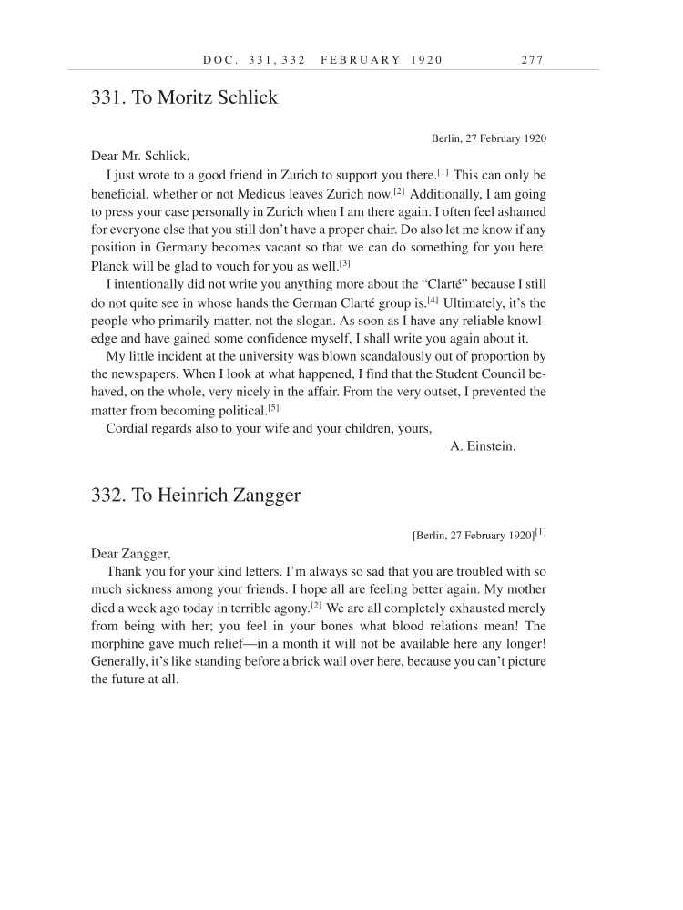 Volume 9: The Berlin Years: Correspondence, January 1919-April 1920 (English translation supplement) page 277