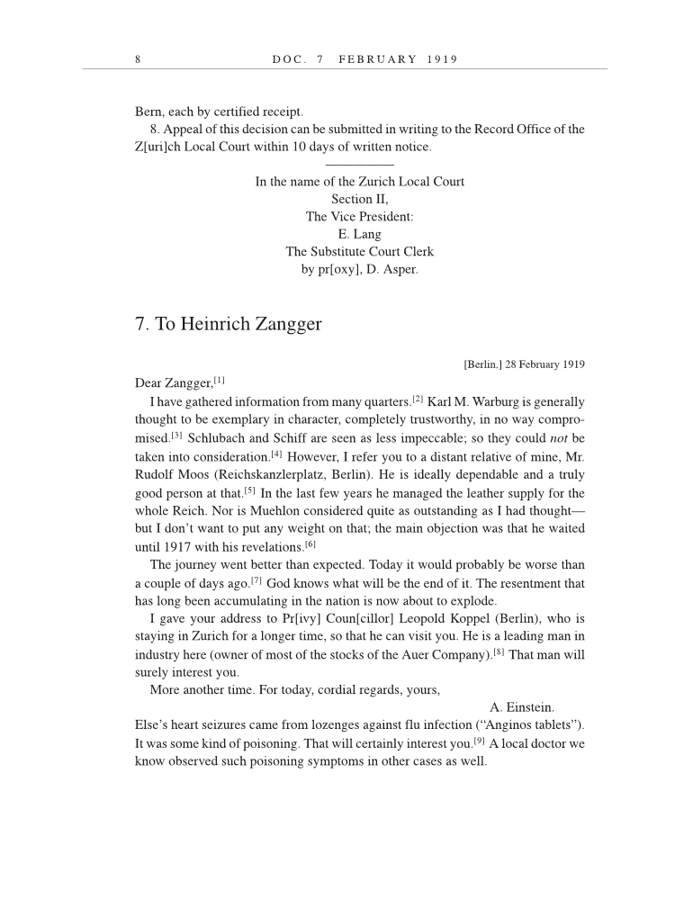 Volume 9: The Berlin Years: Correspondence, January 1919-April 1920 (English translation supplement) page 8