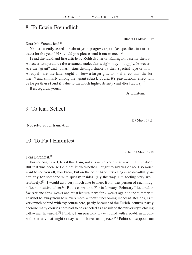 Volume 9: The Berlin Years: Correspondence, January 1919-April 1920 (English translation supplement) page 9