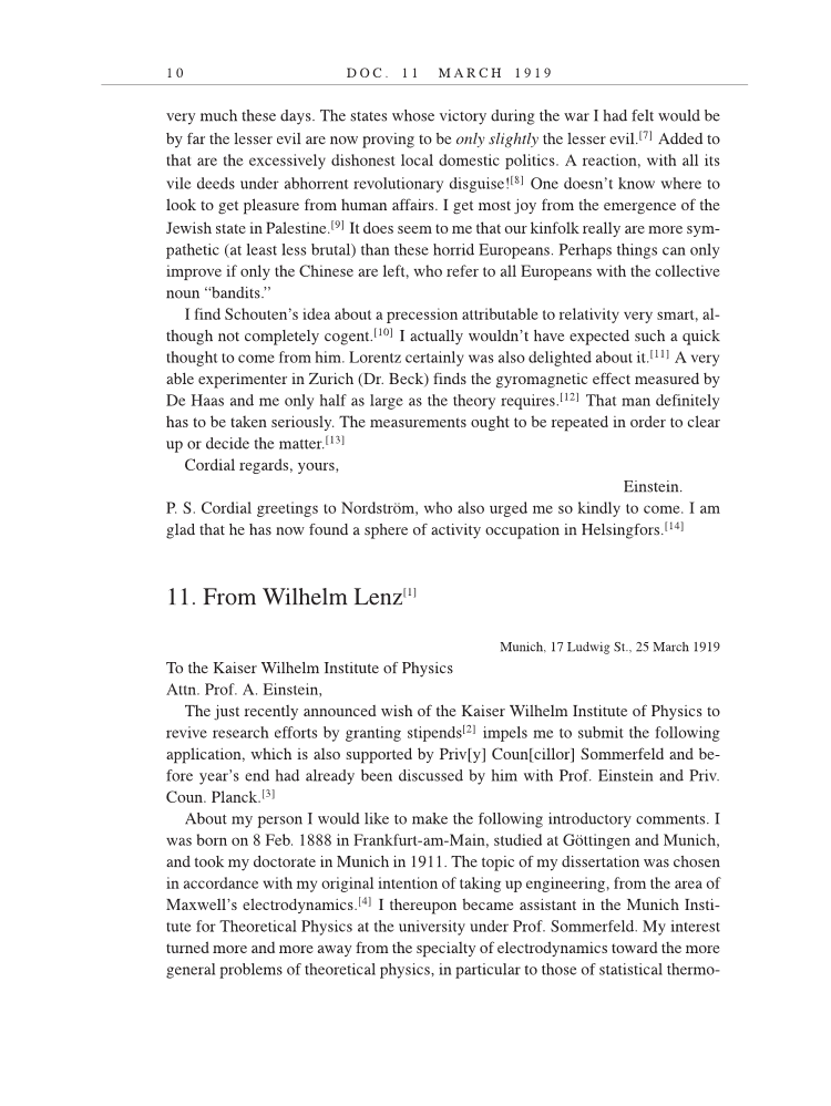 Volume 9: The Berlin Years: Correspondence, January 1919-April 1920 (English translation supplement) page 10
