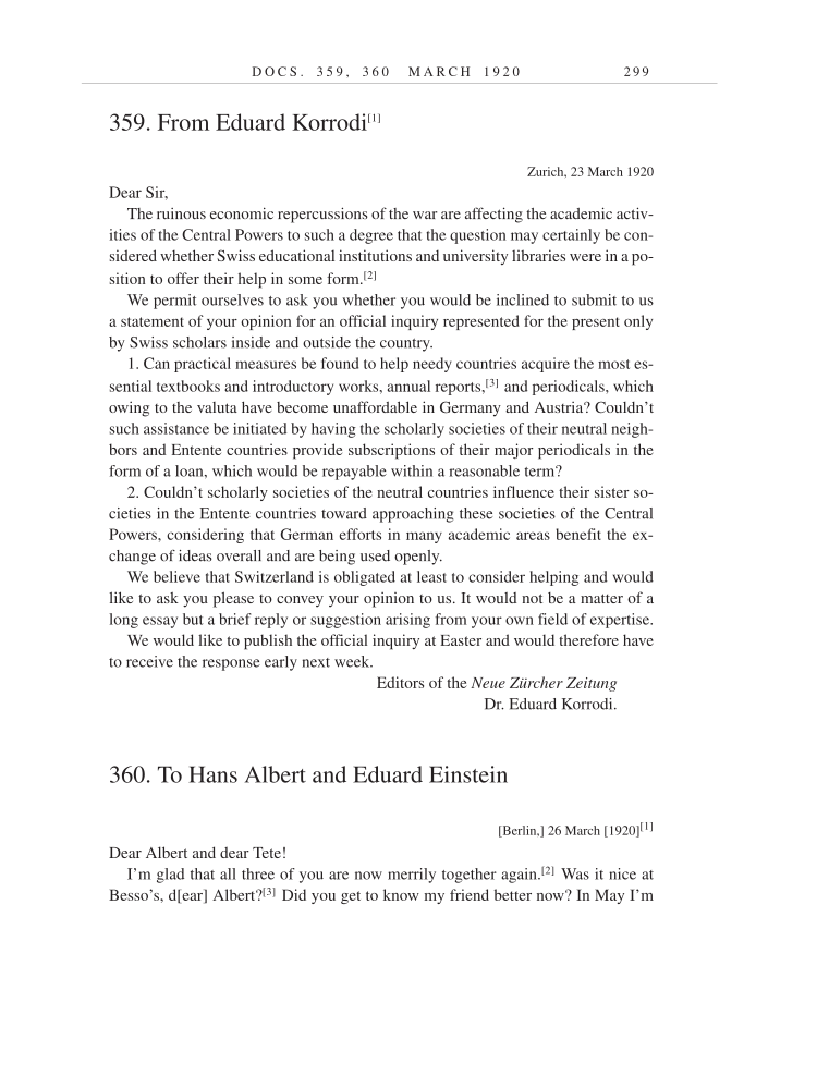 Volume 9: The Berlin Years: Correspondence, January 1919-April 1920 (English translation supplement) page 299