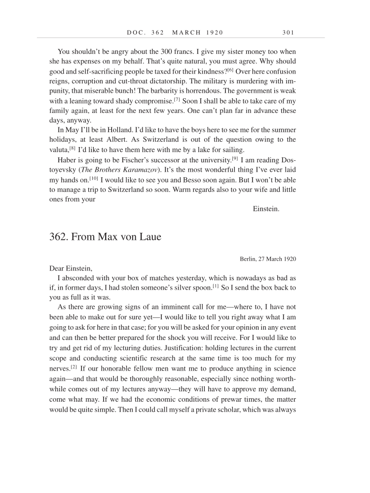 Volume 9: The Berlin Years: Correspondence, January 1919-April 1920 (English translation supplement) page 301