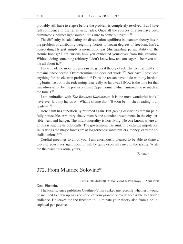 Volume 9: The Berlin Years: Correspondence, January 1919-April 1920 (English translation supplement) page 308