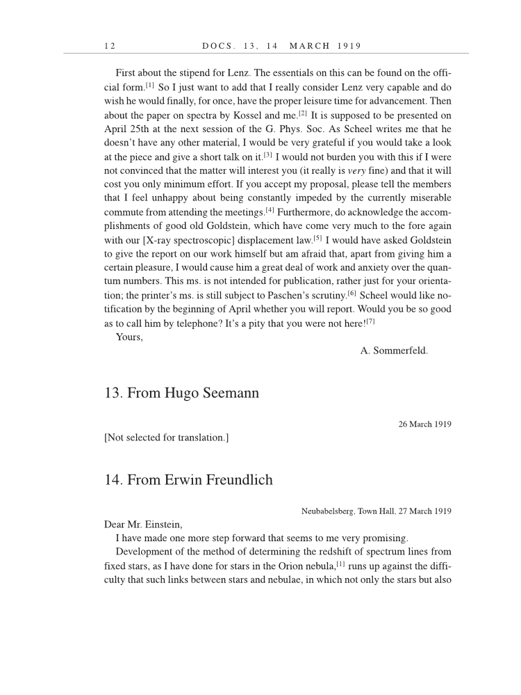 Volume 9: The Berlin Years: Correspondence, January 1919-April 1920 (English translation supplement) page 12