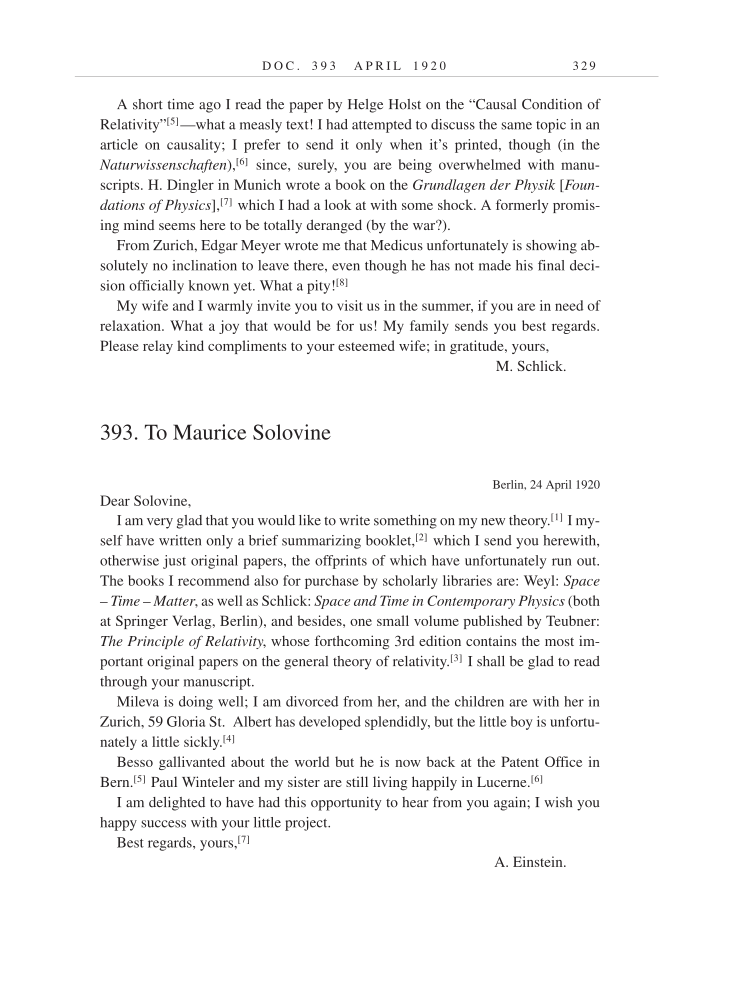 Volume 9: The Berlin Years: Correspondence, January 1919-April 1920 (English translation supplement) page 329