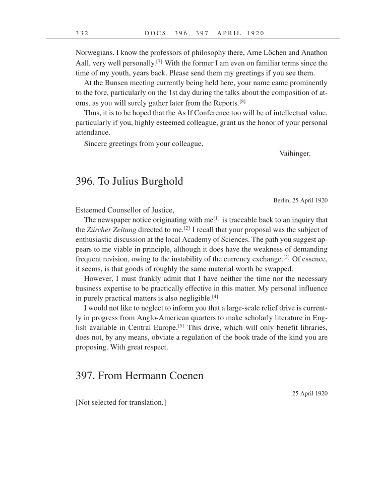 Volume 9: The Berlin Years: Correspondence, January 1919-April 1920 (English translation supplement) page 332