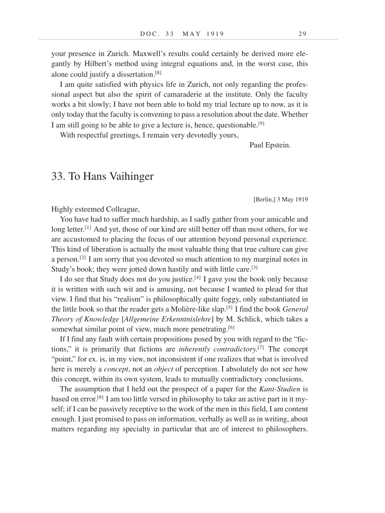 Volume 9: The Berlin Years: Correspondence, January 1919-April 1920 (English translation supplement) page 29