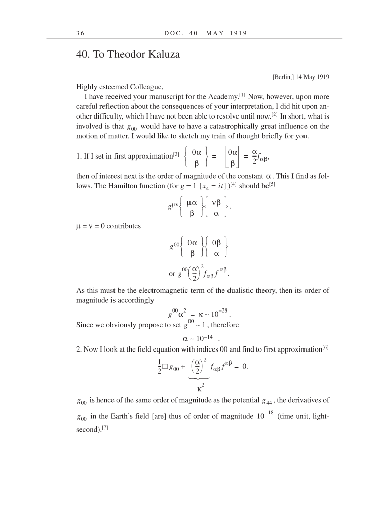 Volume 9: The Berlin Years: Correspondence, January 1919-April 1920 (English translation supplement) page 36