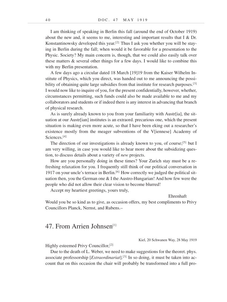 Volume 9: The Berlin Years: Correspondence, January 1919-April 1920 (English translation supplement) page 40