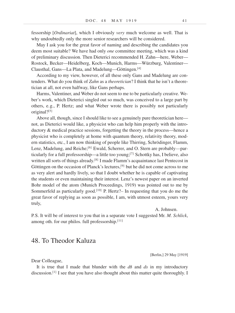 Volume 9: The Berlin Years: Correspondence, January 1919-April 1920 (English translation supplement) page 41